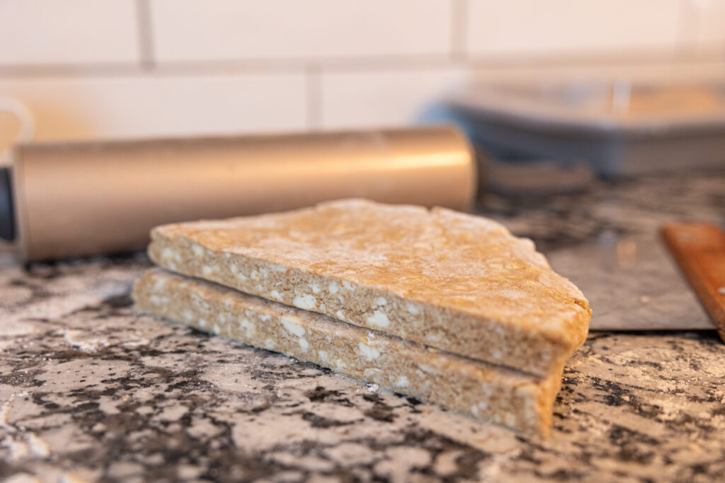 Biscuit dough on a counter