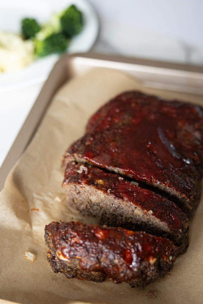 Meatloaf on parchment paper