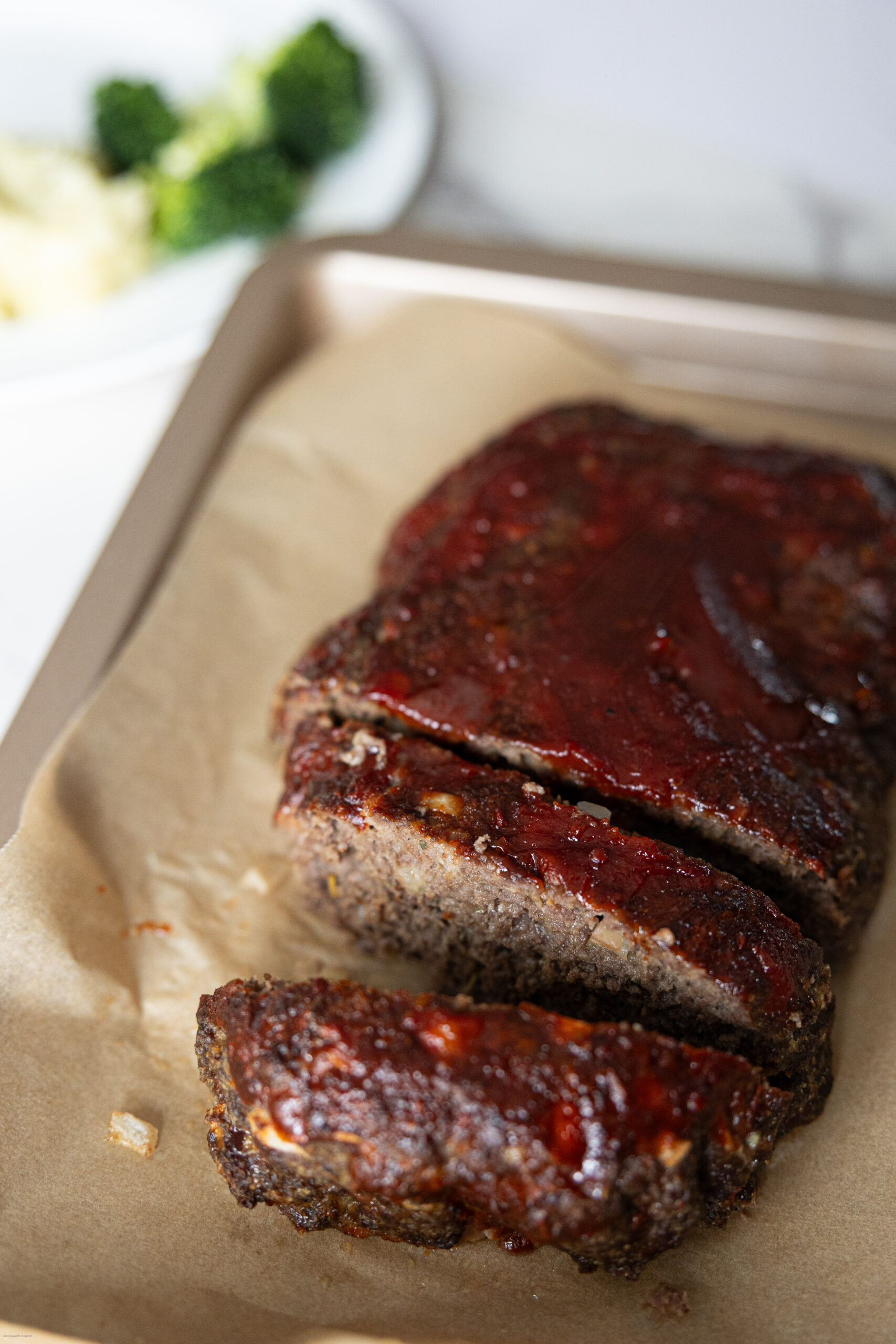Meatloaf on parchment paper