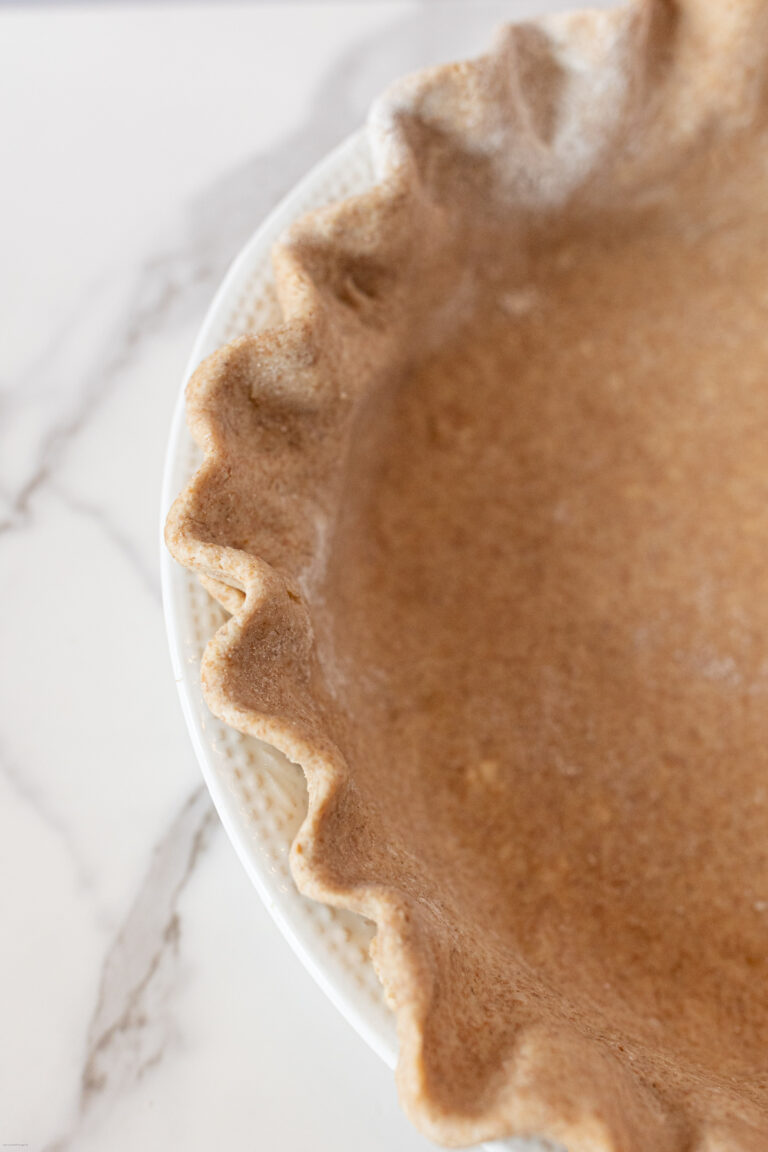 Pie crust shaped in a pie dish