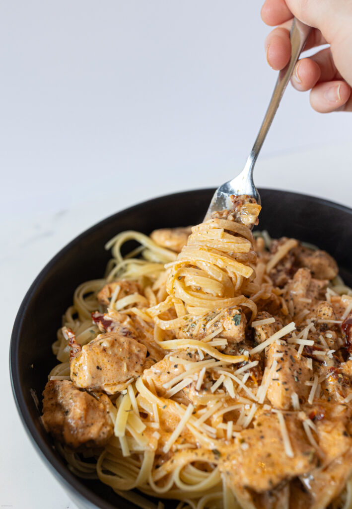Pasta on a fork