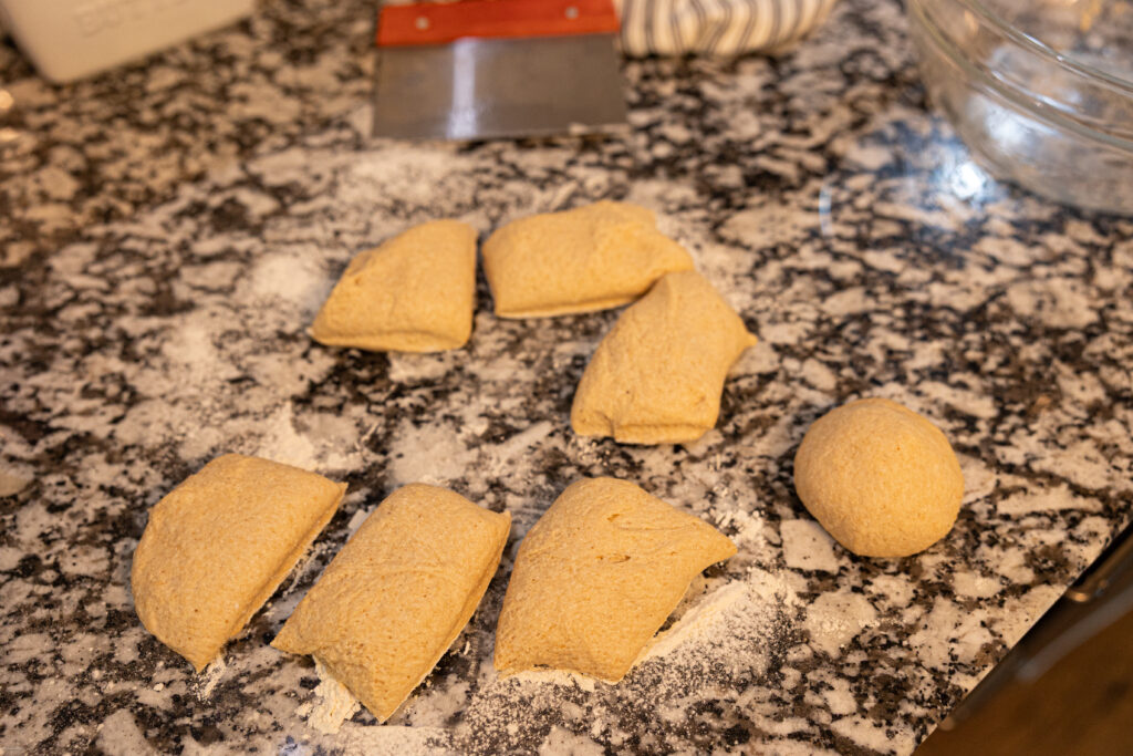 Dough balls on a counter